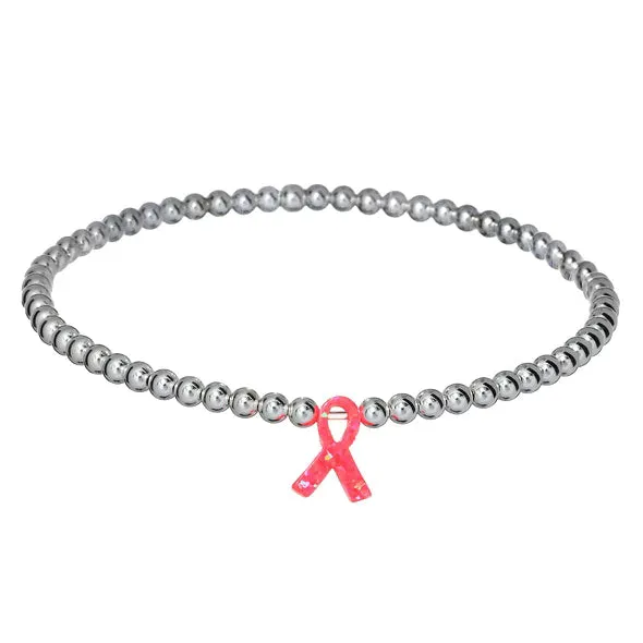 bara boheme | Cancer awareness Opal on Gold Filled Ball Beaded Bracelet