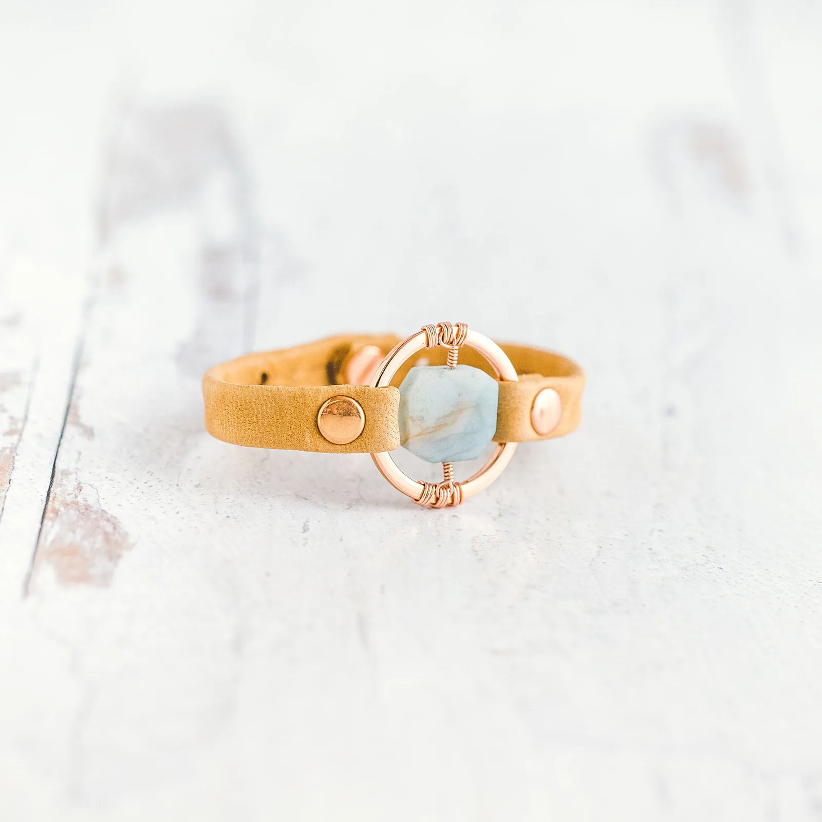 Be the Light Bracelet - Rose Gold - Aquamarine