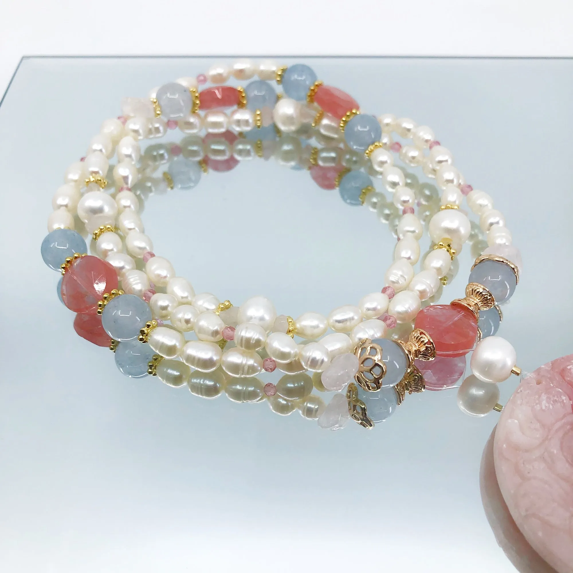 Beaded Tree Peony Pearl Necklace