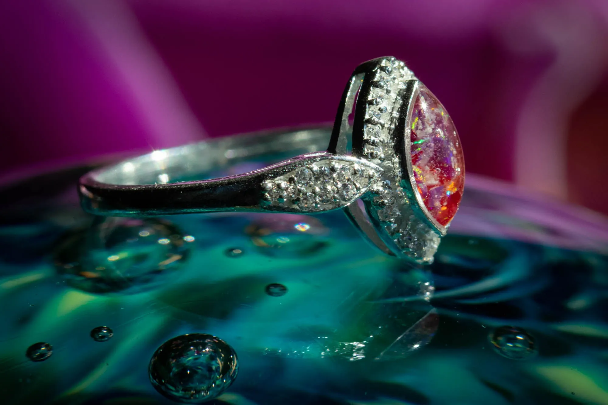 Bedazzled Marquee Cremation Ring