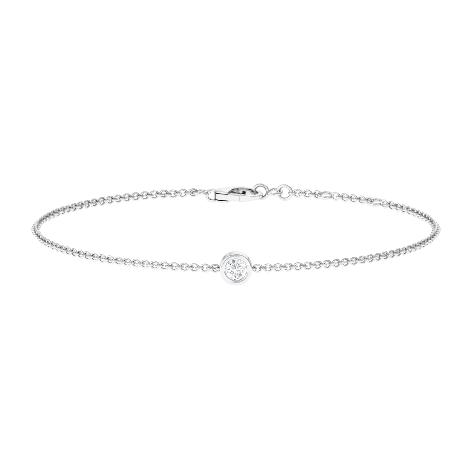 Bezel Set Diamond Chain Bracelet