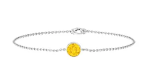 Bezel Set Yellow Sapphire Simple Solitaire Bracelet