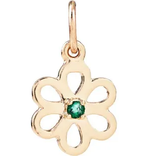 Birthstone Flower Charm With Emerald