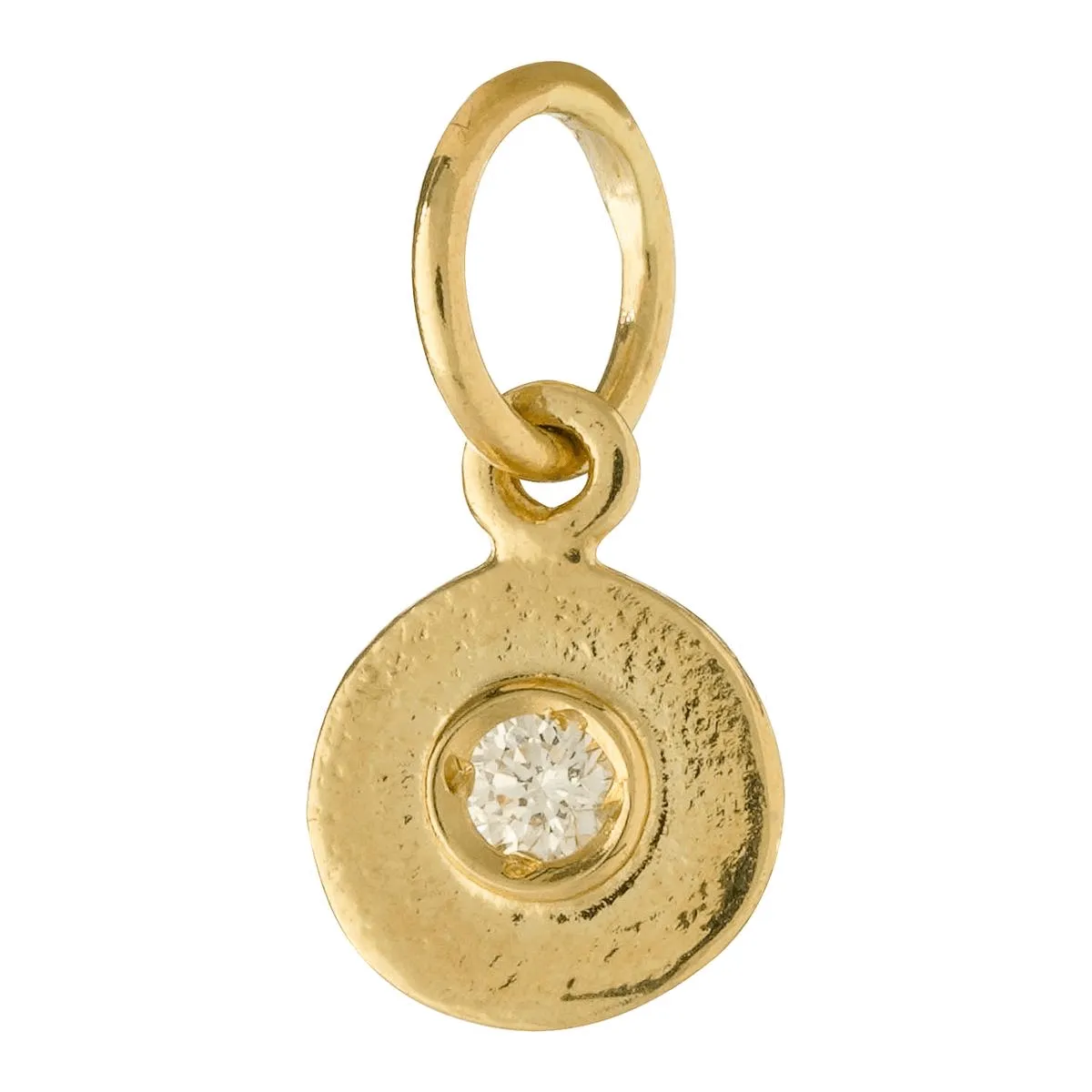 Birthstone Mini Disk Charm With Diamond