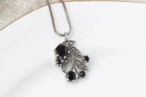 BLACK ONYX Silver Sterling NECKLACE