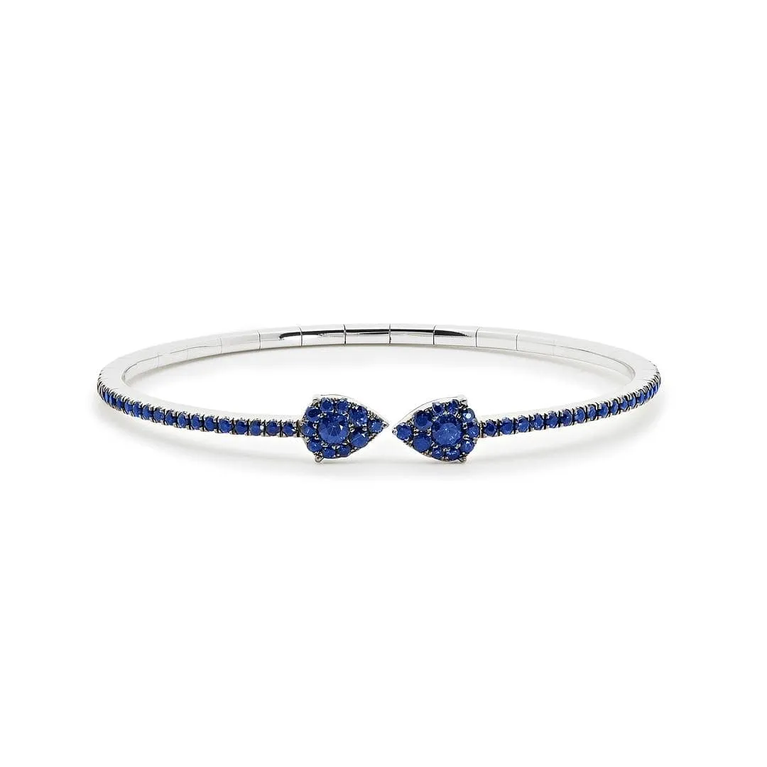 Blue Sapphire Flexible Cuff Bracelet