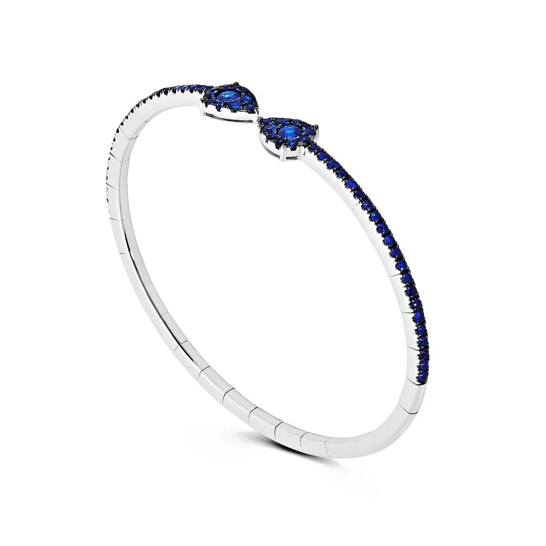 Blue Sapphire Flexible Cuff Bracelet