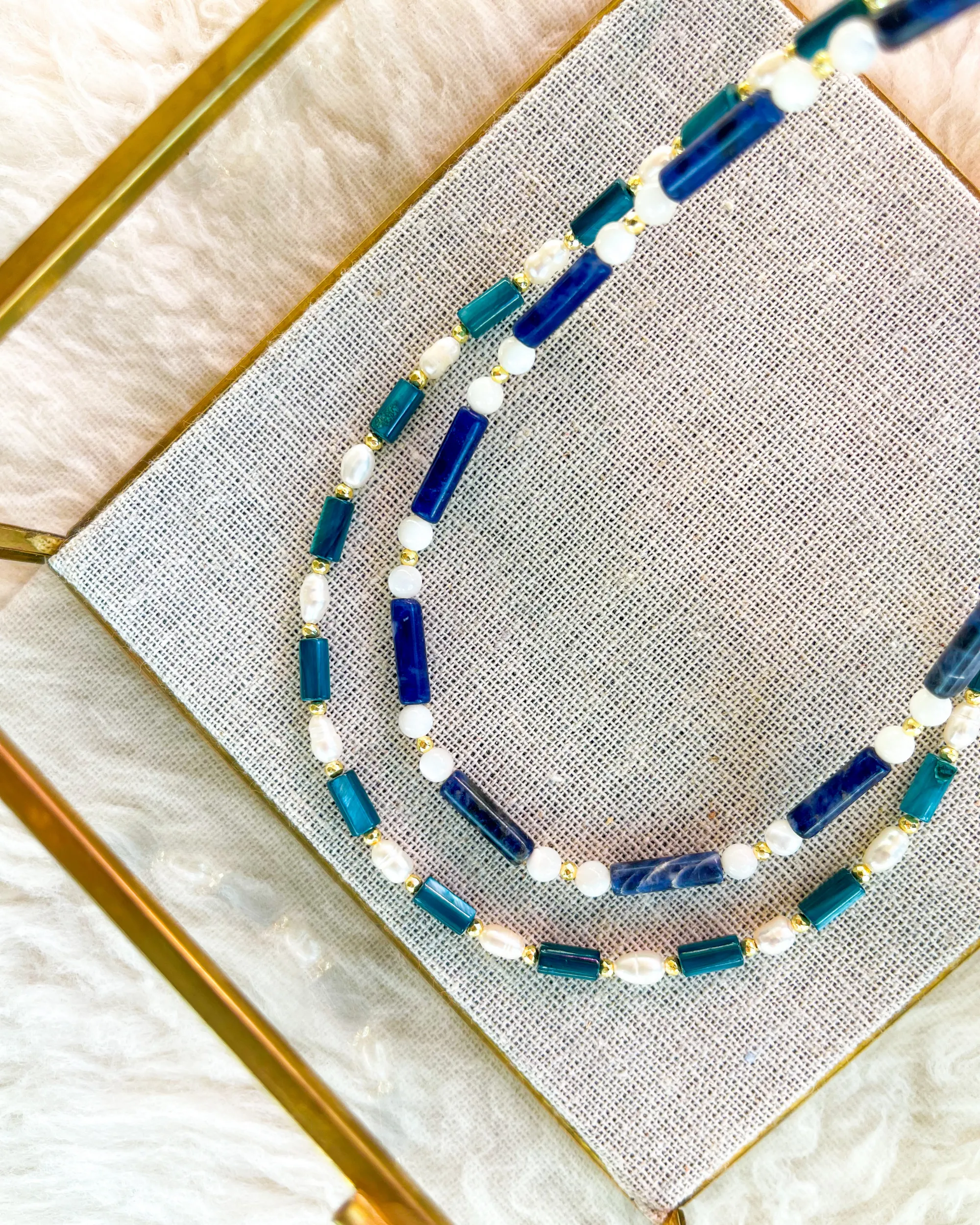 Blue Shell Pearl Necklace