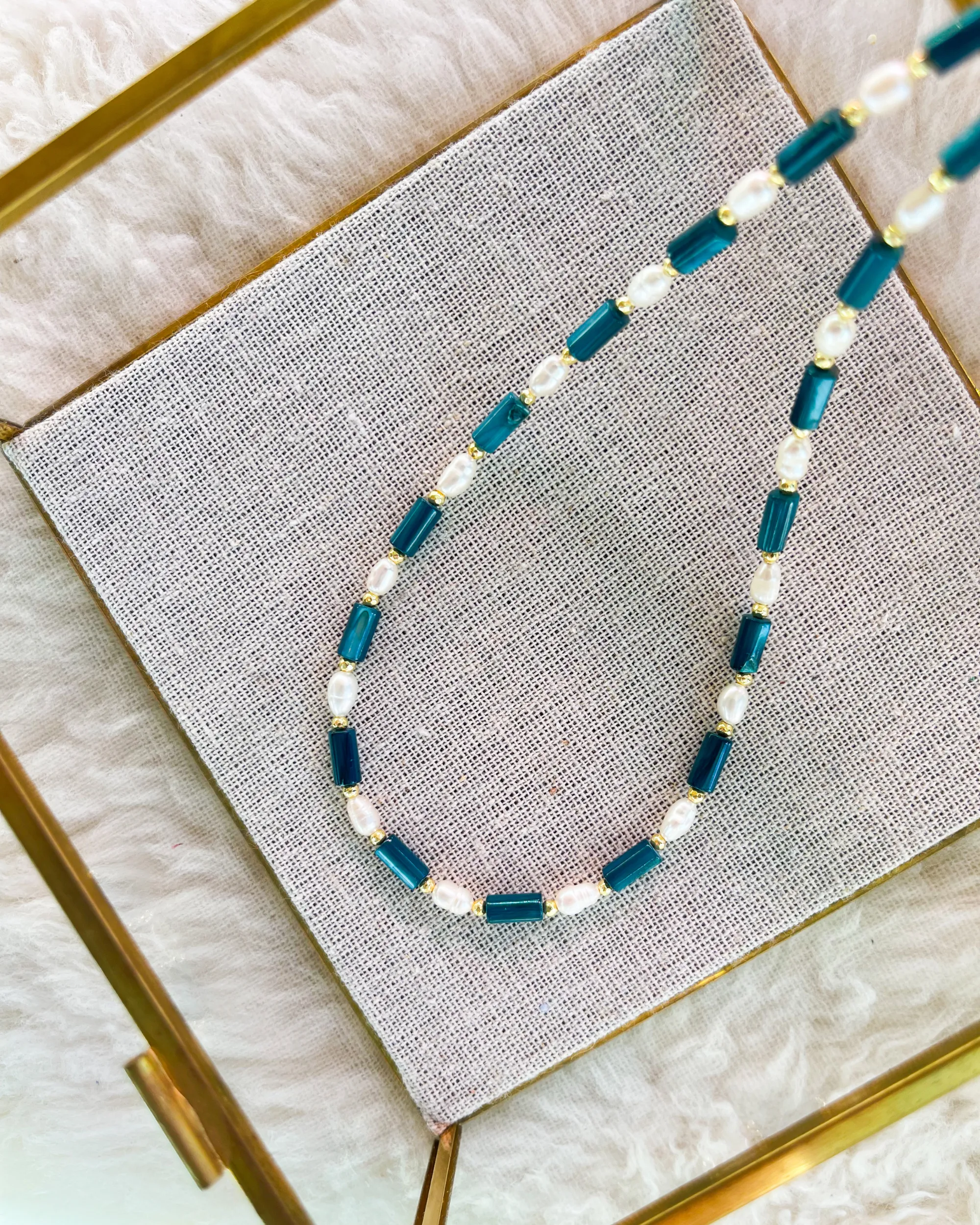 Blue Shell Pearl Necklace