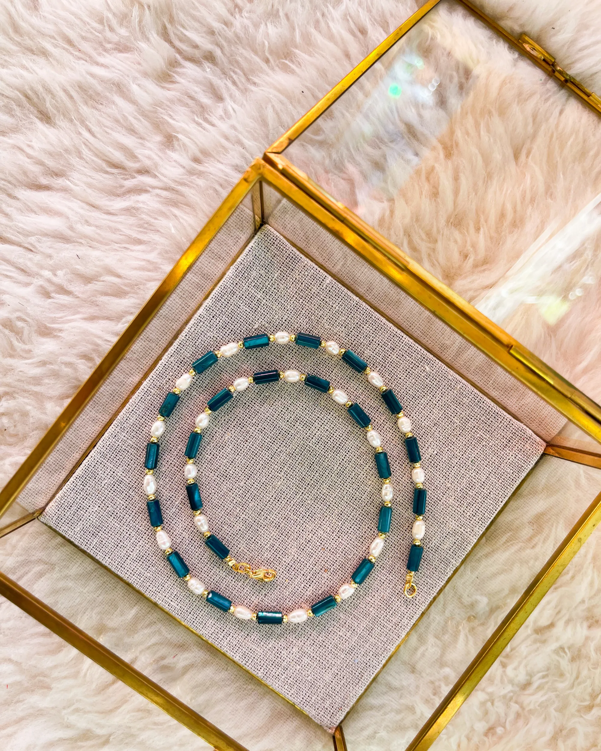 Blue Shell Pearl Necklace