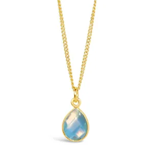 Blue Topaz Charm Necklace | Gold - December