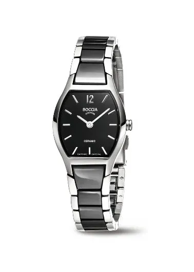 BOCCIA LADIES TITANIUM BLACK DIAL BLACK CERAMIC BRACELET 3361-02