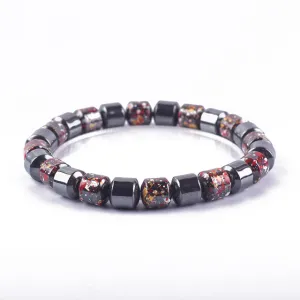 Bohemian Therapeutic Hematite Bracelet Buddha Precious Stone Protective Bracelet