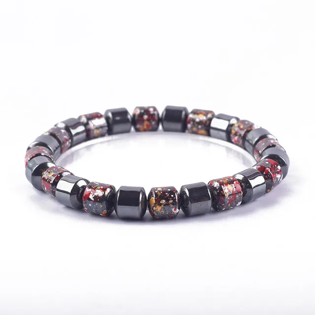 Bohemian Therapeutic Hematite Bracelet Buddha Precious Stone Protective Bracelet