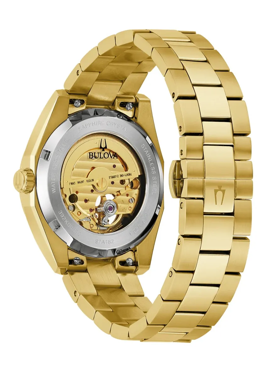 BULOVA GENTS CLASSIC SURVEYOR AUTOMATIC GOLD BRACELET 97A182