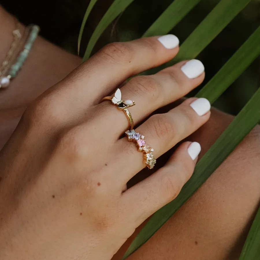 Butterfly Opal Gold Ring