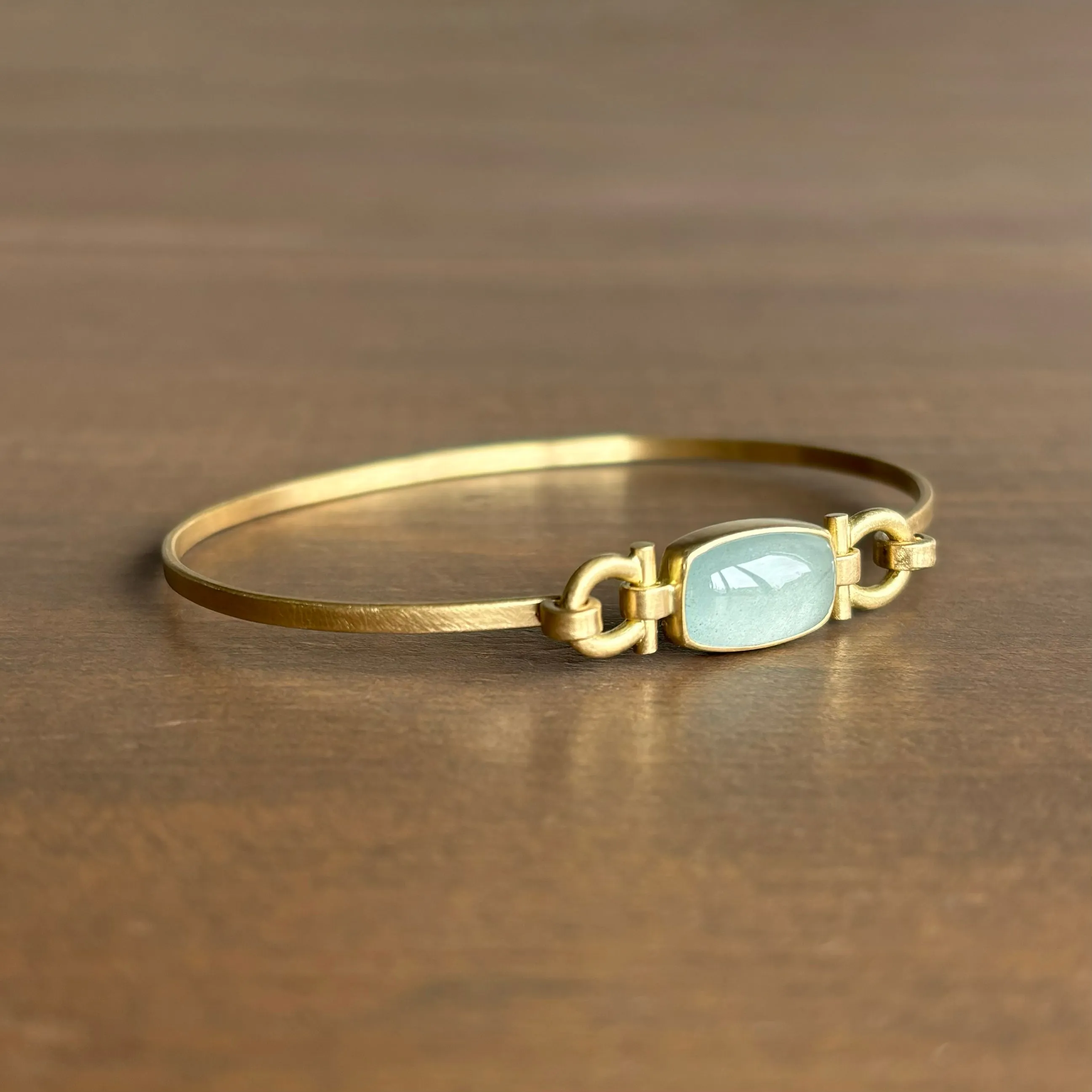 Cabochon Aquamarine Rectangle Bracelet