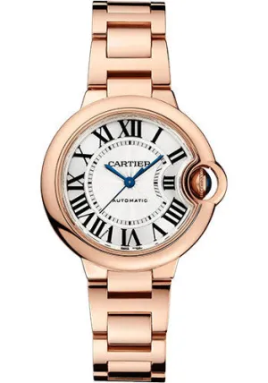 Cartier Ballon Bleu de Cartier Watch - 33 mm Rose Gold Case - Silvered Dial - Interchangeable Bracelet - WGBB0042