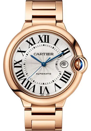 Cartier Ballon Bleu de Cartier Watch - 42 mm Rose Gold Case - Silver Dial - Interchangeable Bracelet - WGBB0044