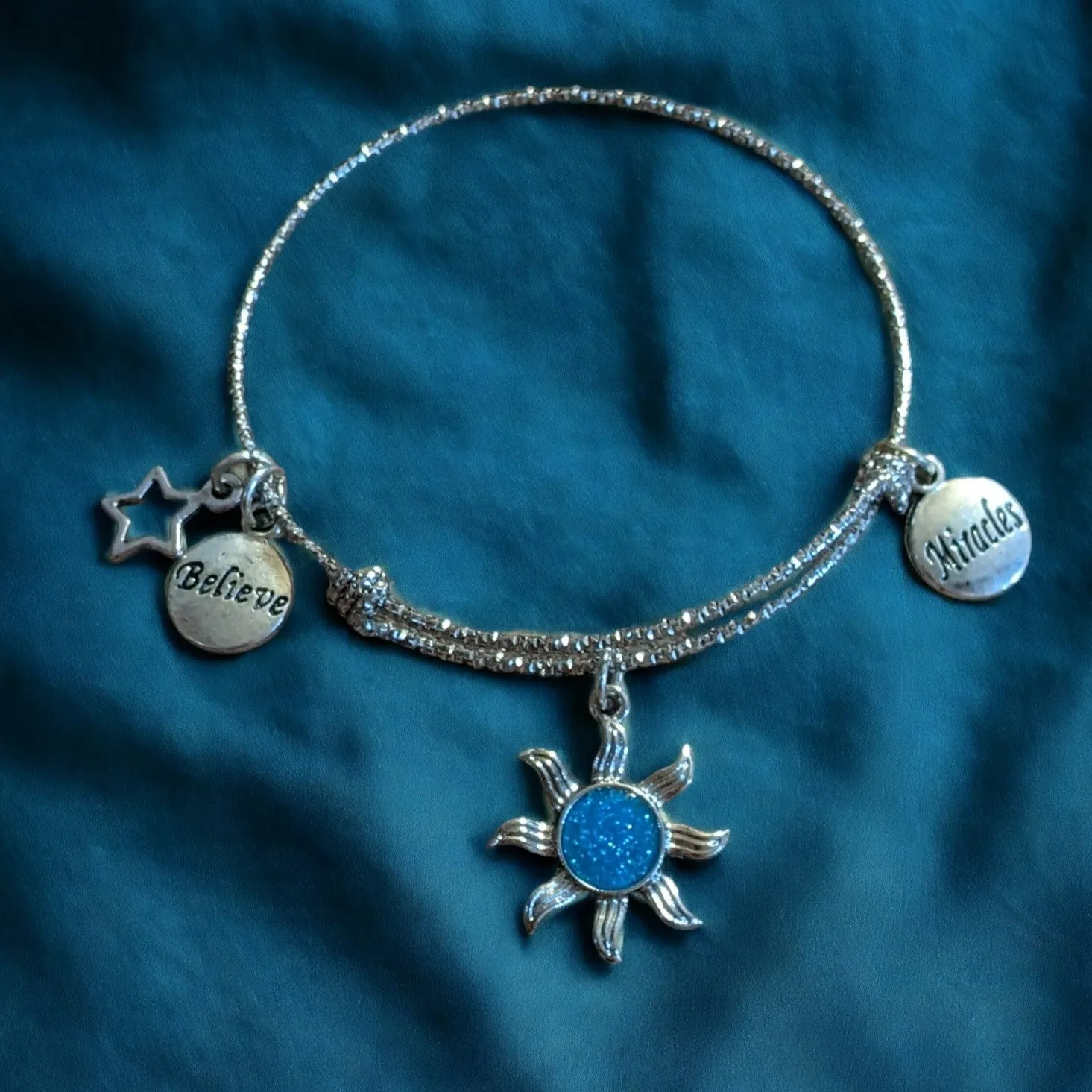 Celestial Sun Believe Miracles bangle bracelet