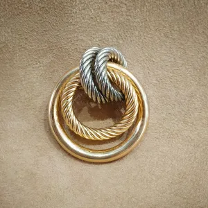 Christian Dior Germany 1970 Round Rope twist  Doorknocker Vintage Brooch