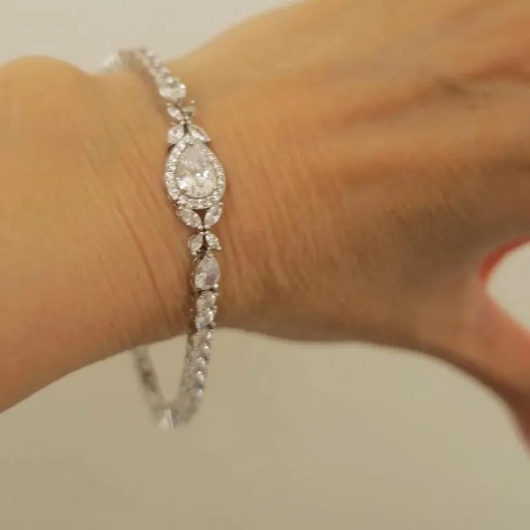 Cubic Zirconia Drop Bracelet