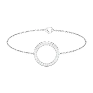 Cubic Zirconia Open Circle Chain Bracelet