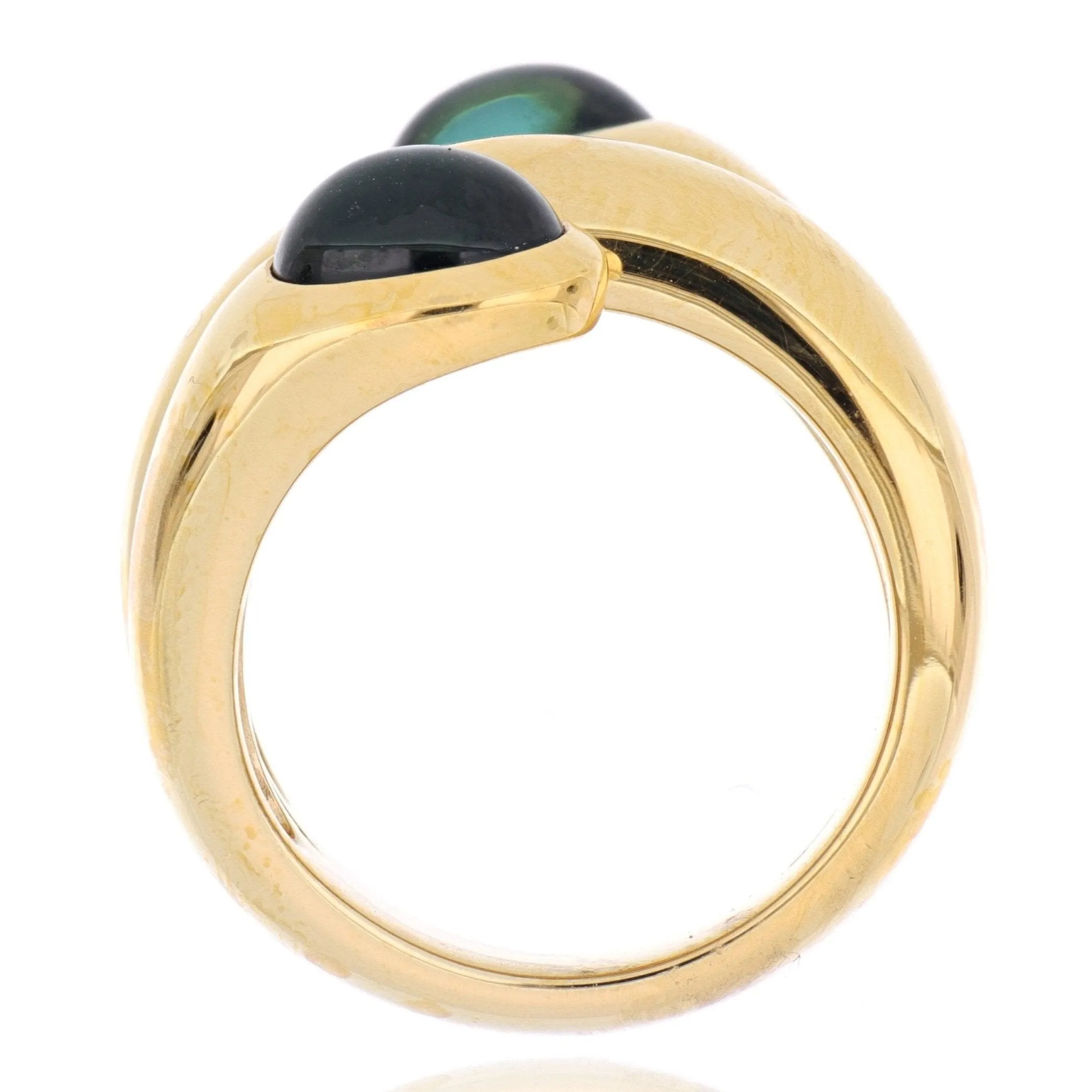 Custom 18k Yellow Gold Green Tourmaline Cocktail Ring