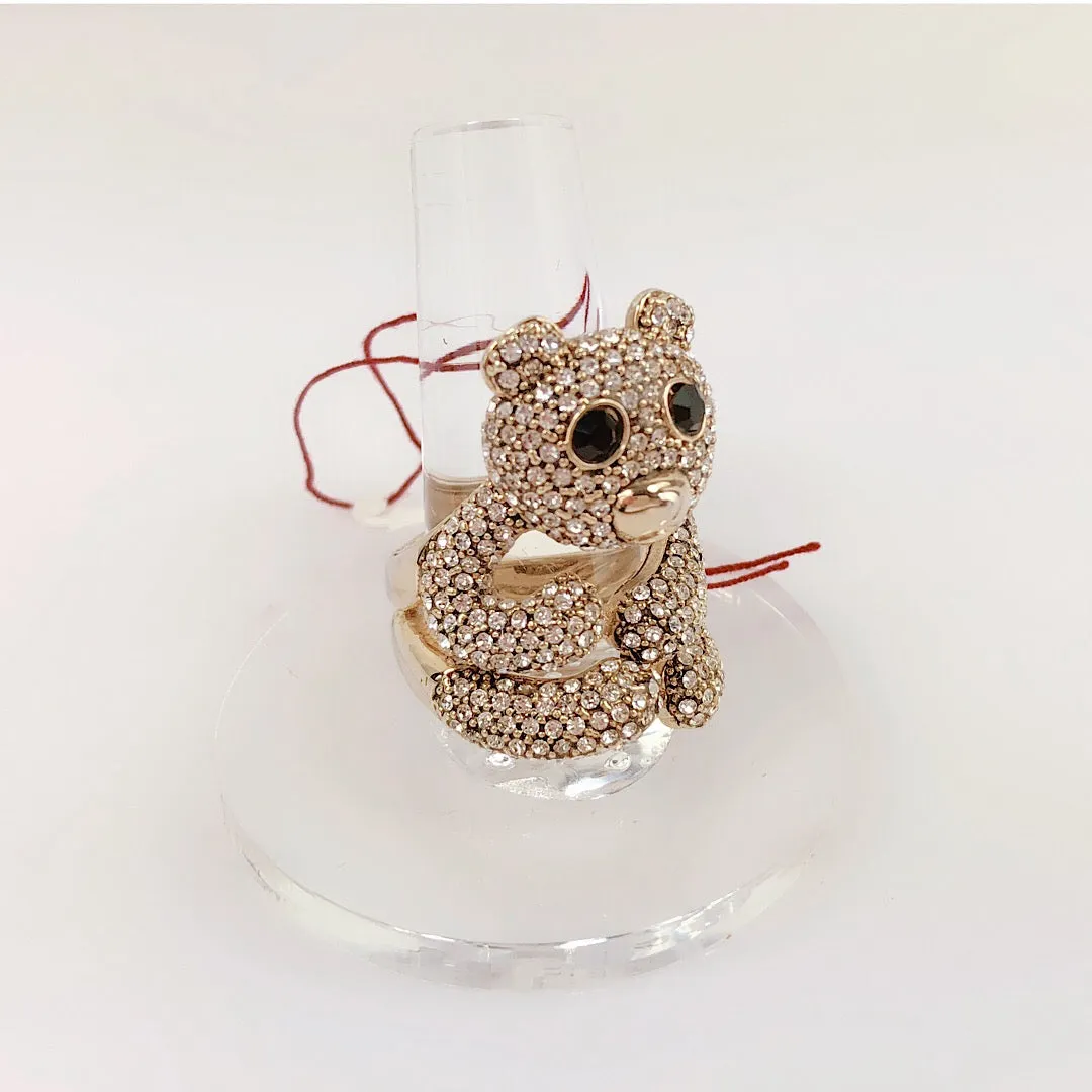 Custom Made Teddy Bear Cocktail Ring