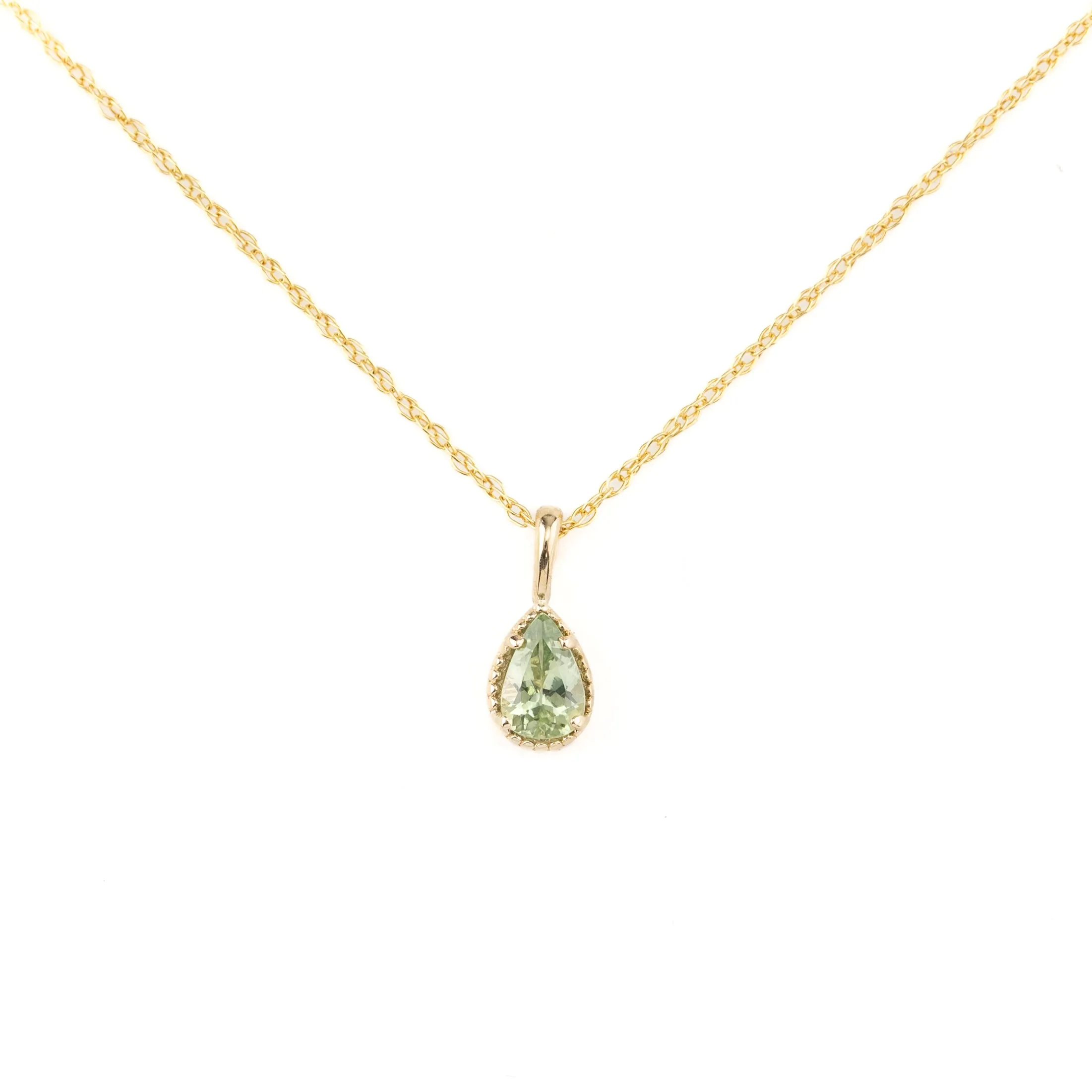 Dahlia Sapphire Pear Solitaire Necklace