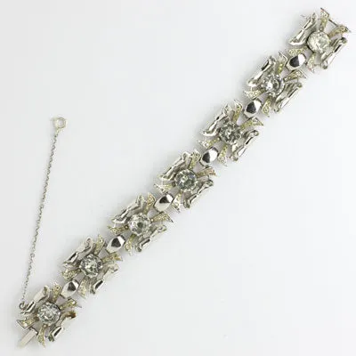 Diamanté & Sterling 1940s Bracelet by Coro