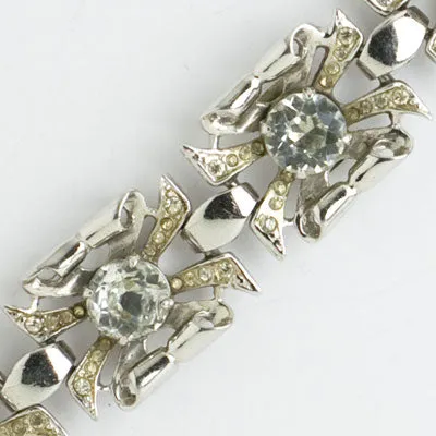 Diamanté & Sterling 1940s Bracelet by Coro