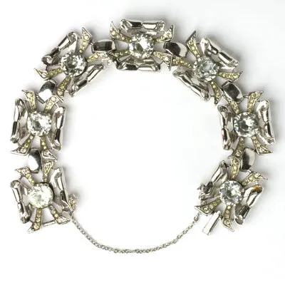 Diamanté & Sterling 1940s Bracelet by Coro