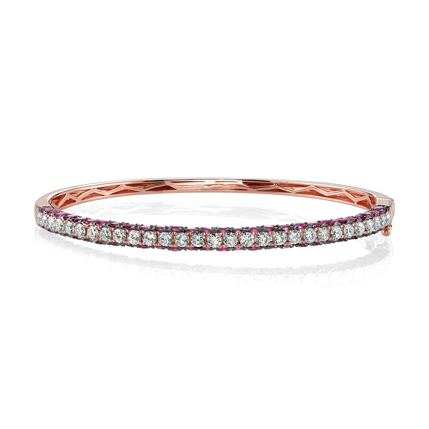 Diamond & Gemstone 3 Sided Bangle