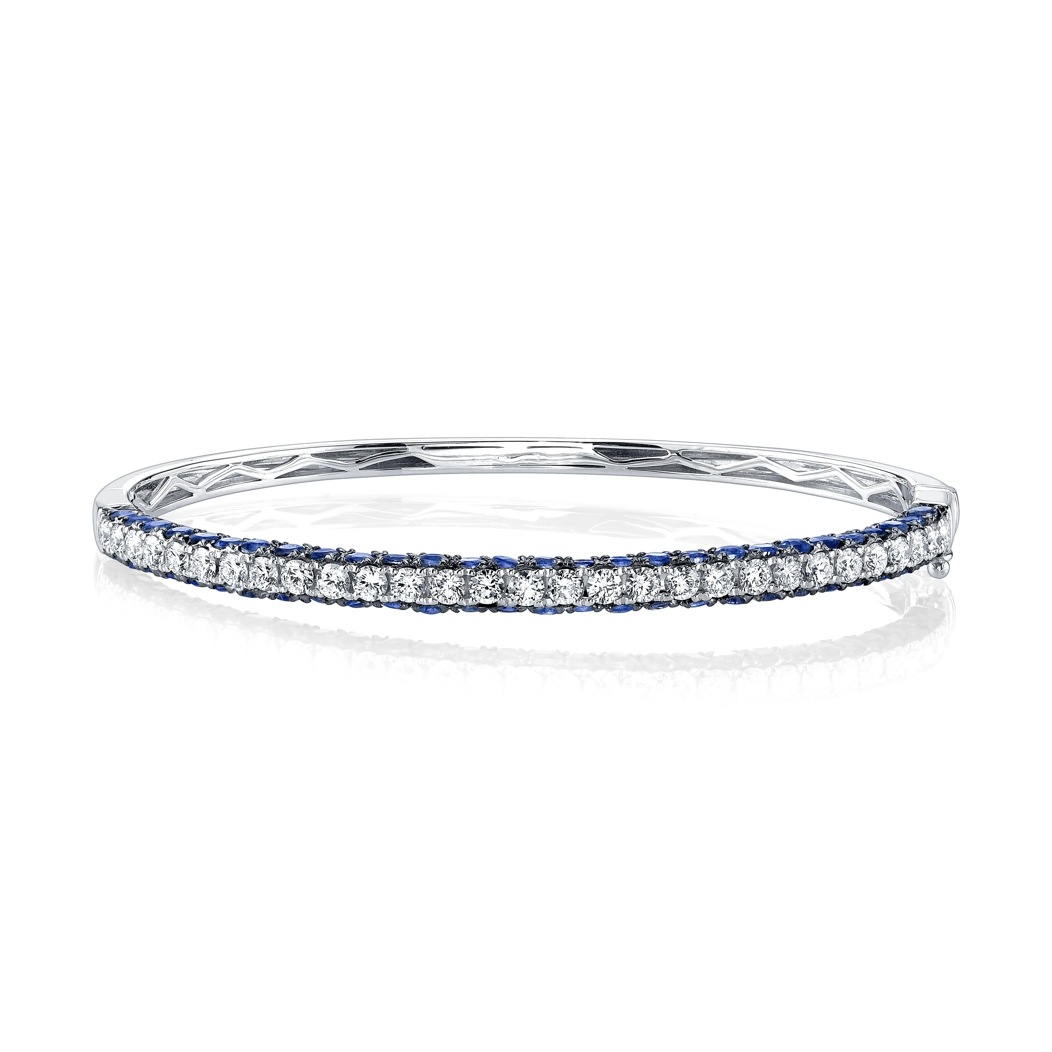 Diamond & Gemstone 3 Sided Bangle