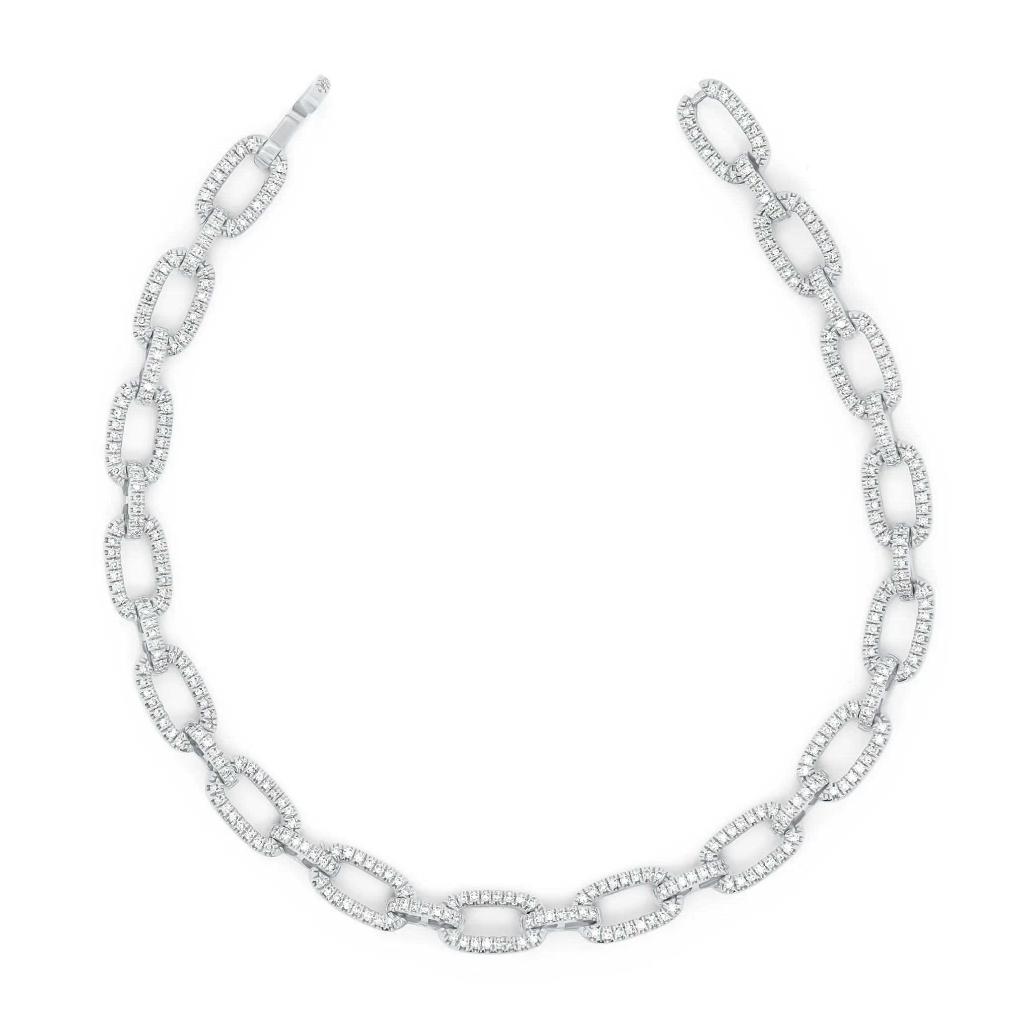 Diamond Elongated Chain Link Bracelet