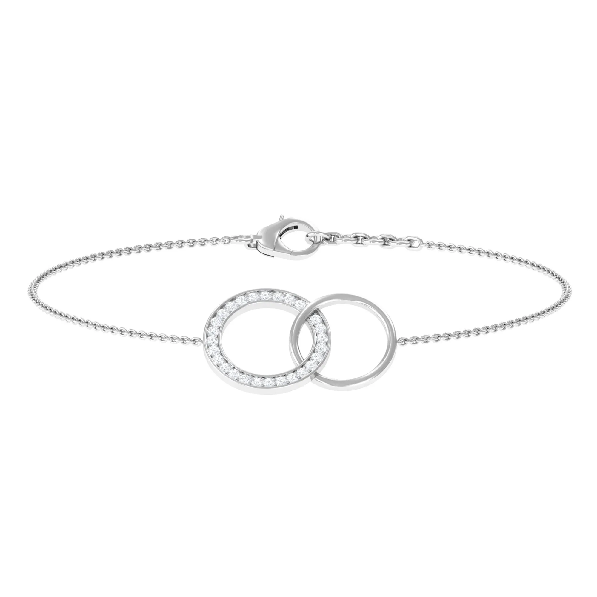 Diamond Eternity Chain Bracelet with Interlock Details