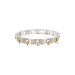 Diamond Eyelet Bracelet with Gold Piercings