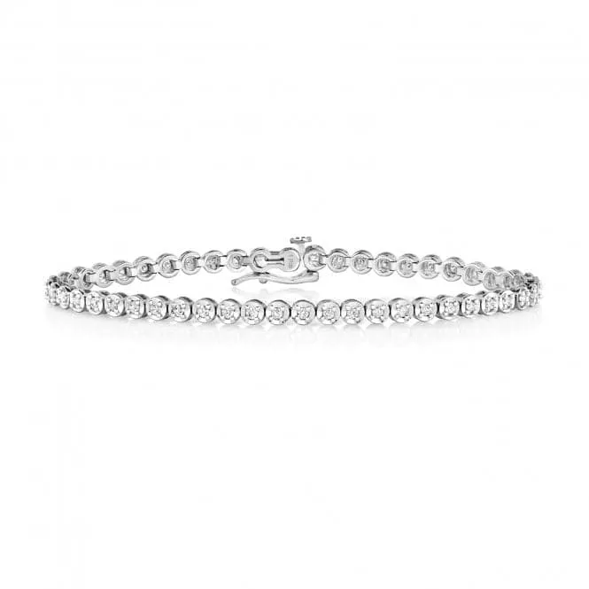 Diamond Jewellery 9ct White Gold Diamond Tennis Bracelet BD015W