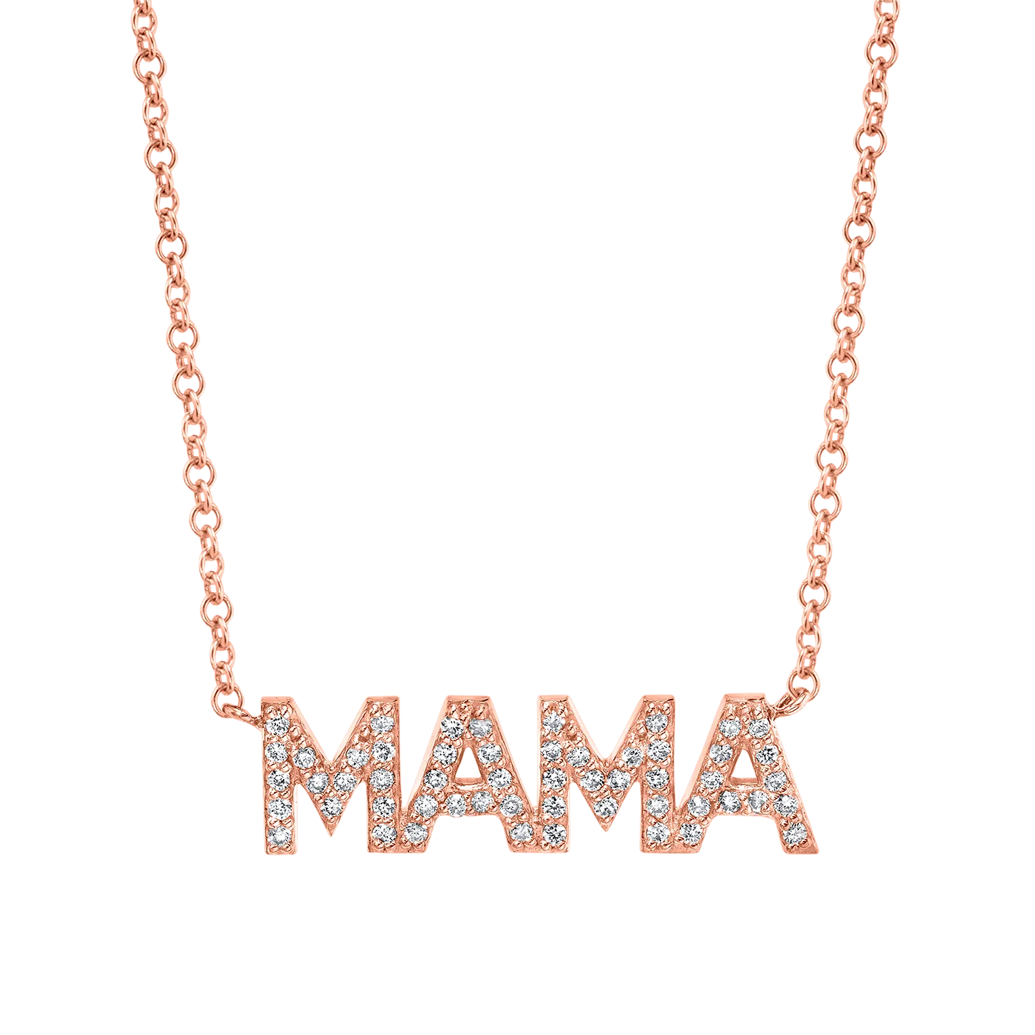 Diamond Pave Mama Necklace