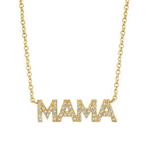 Diamond Pave Mama Necklace