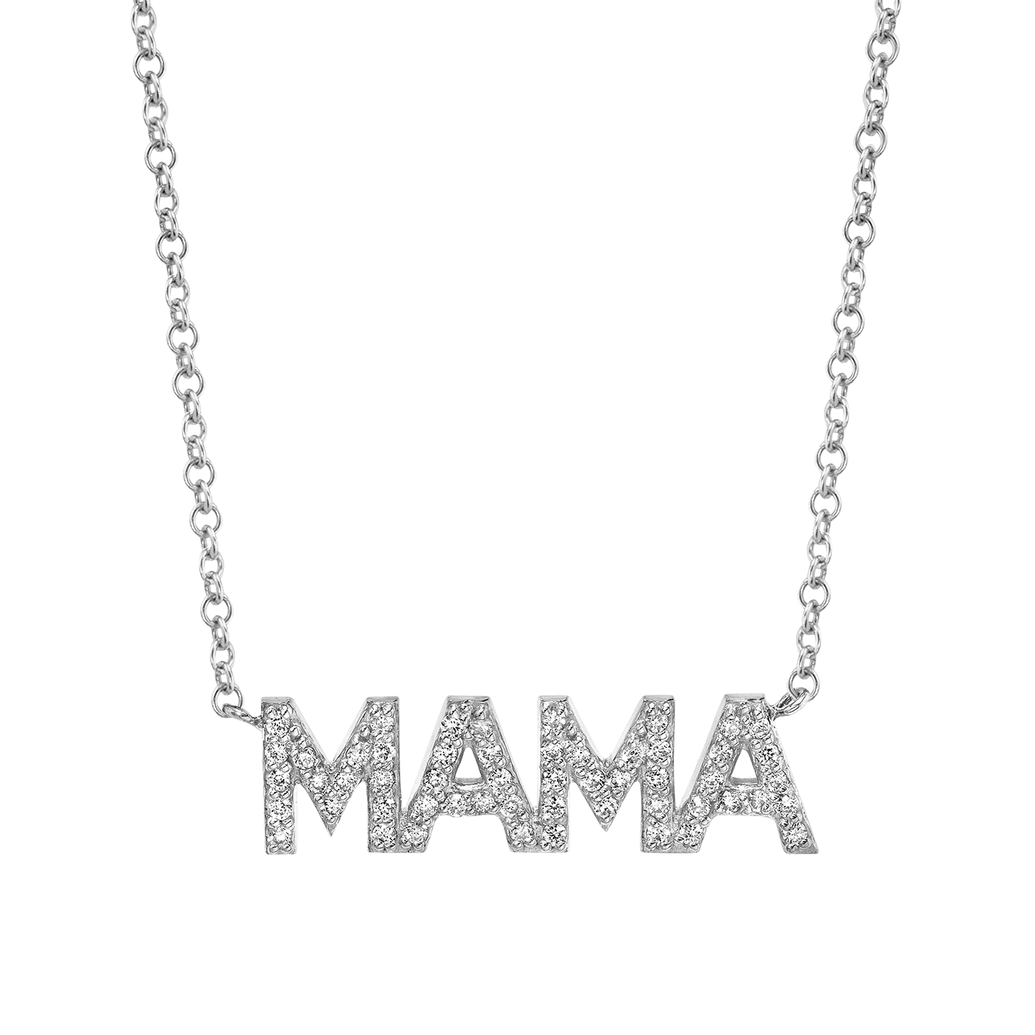 Diamond Pave Mama Necklace