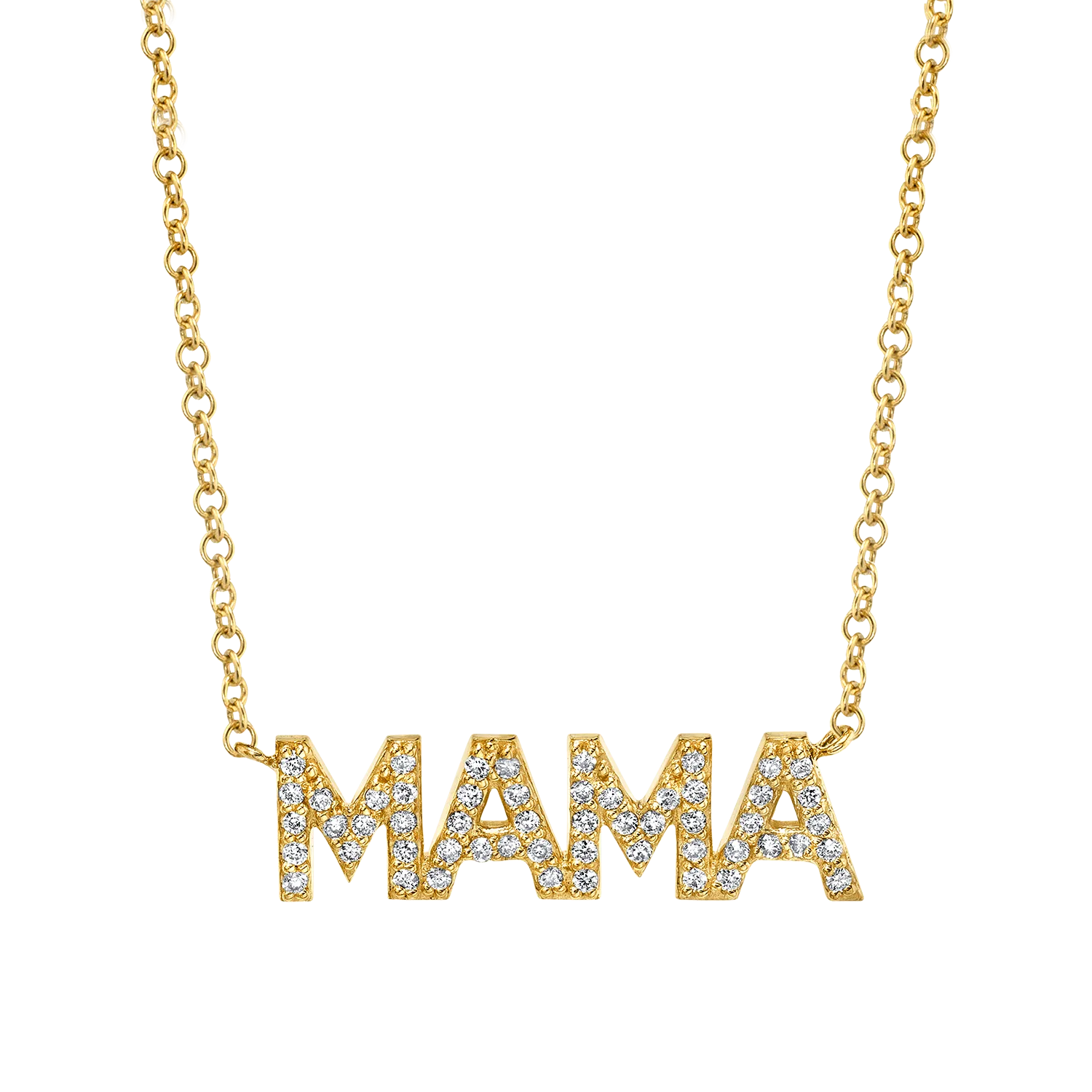 Diamond Pave Mama Necklace