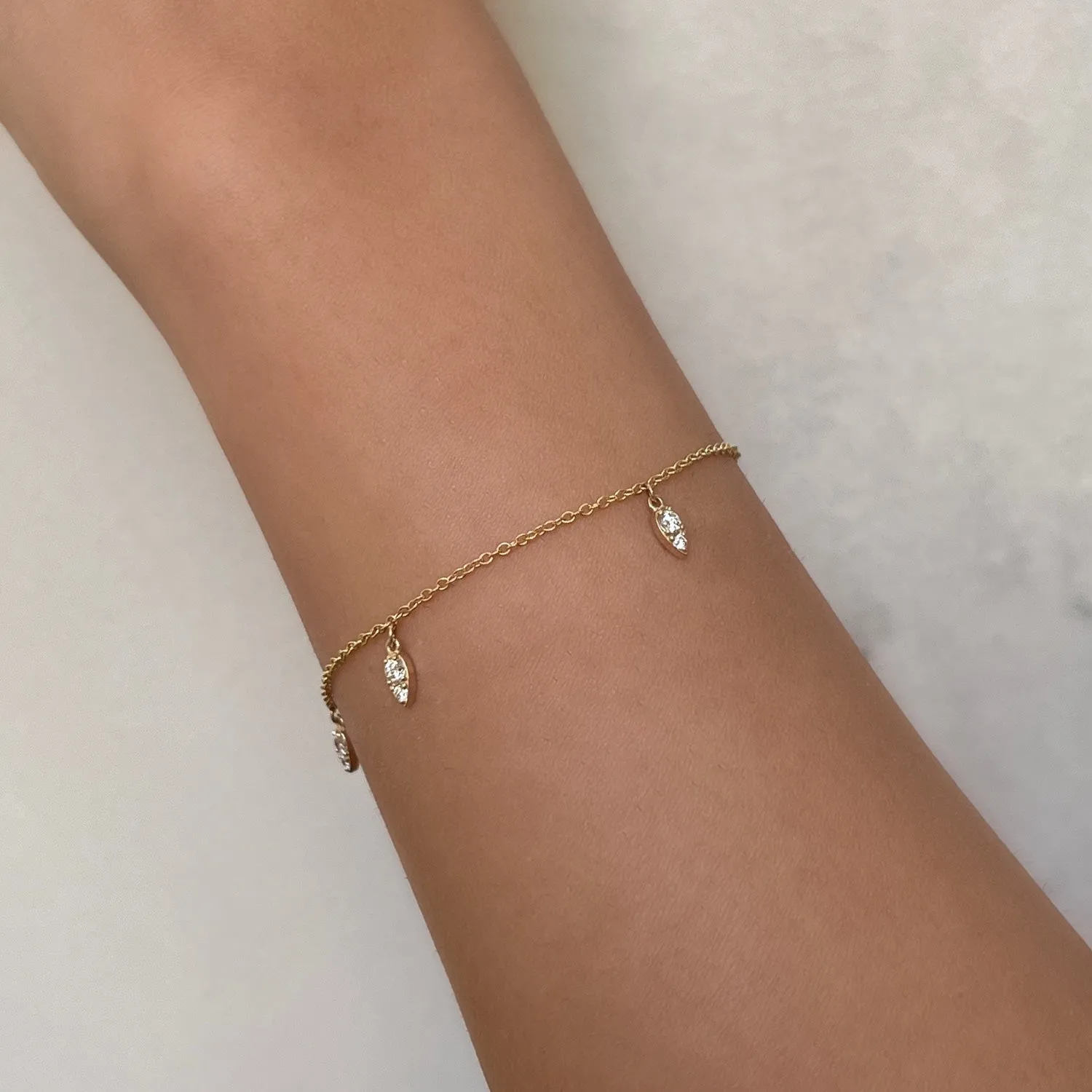 Diamond Pear Drop Bracelet