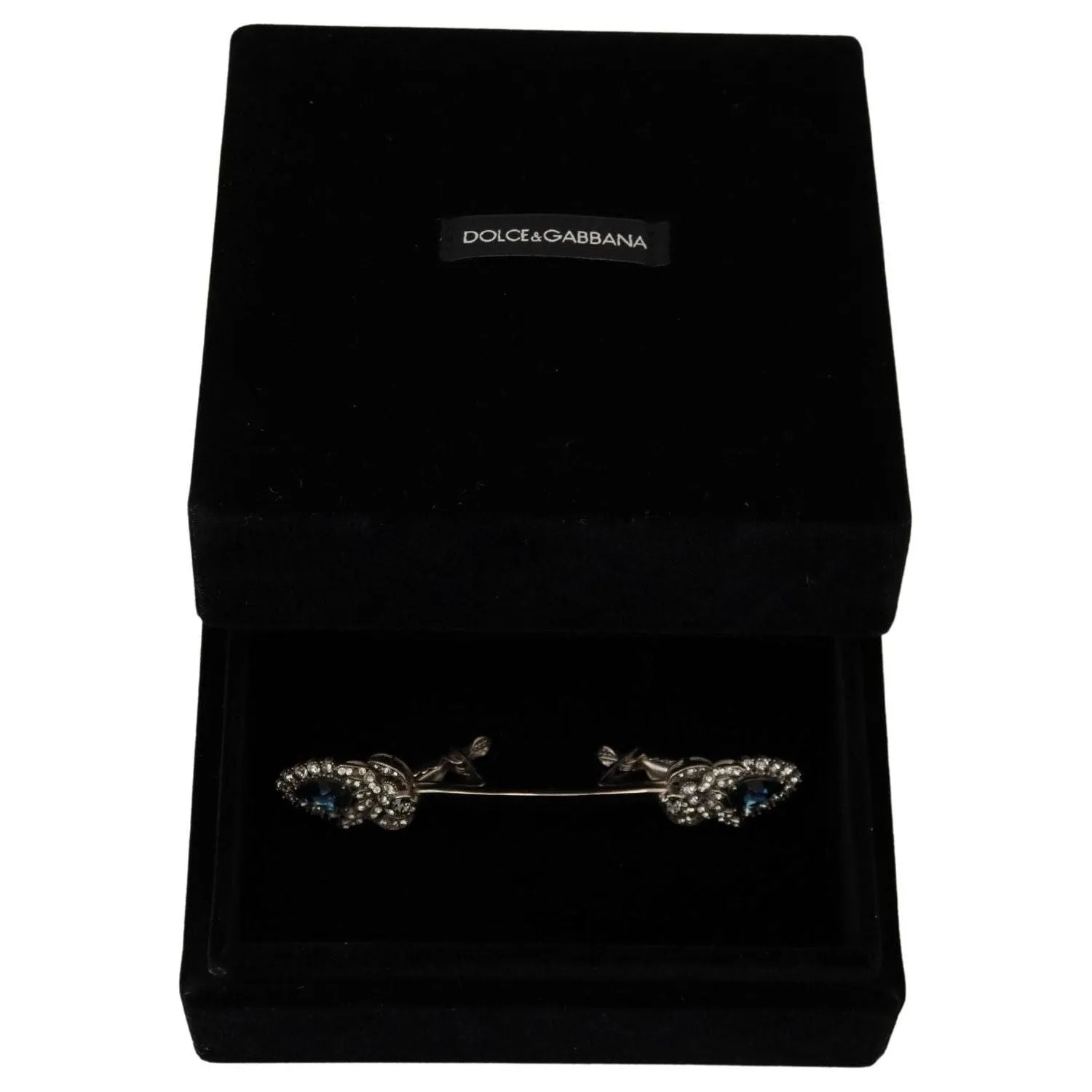 Dolce & Gabbana Elegant Sterling Silver Glass Brooch