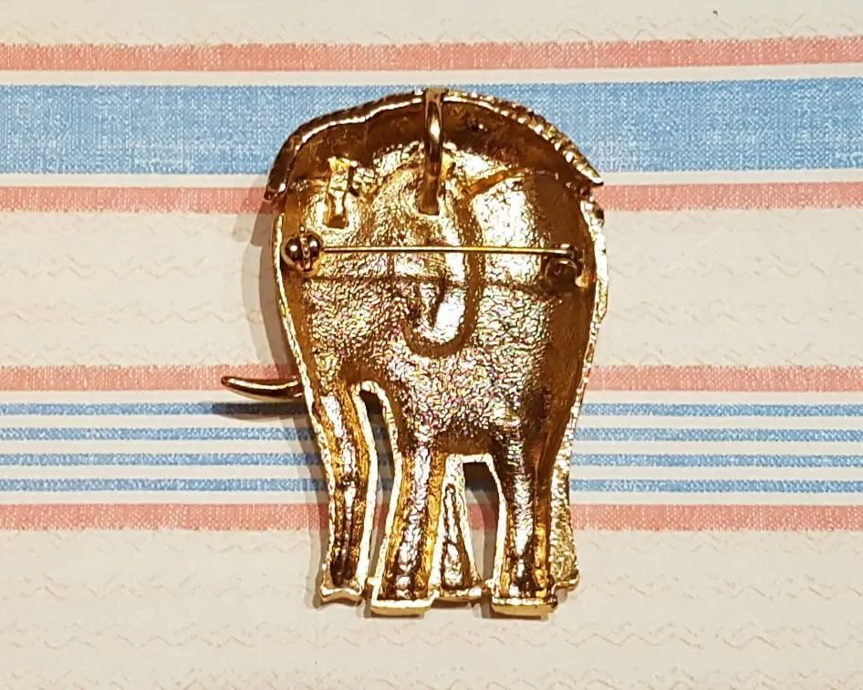 Elephant Brooch Pendant Gold By Sardi