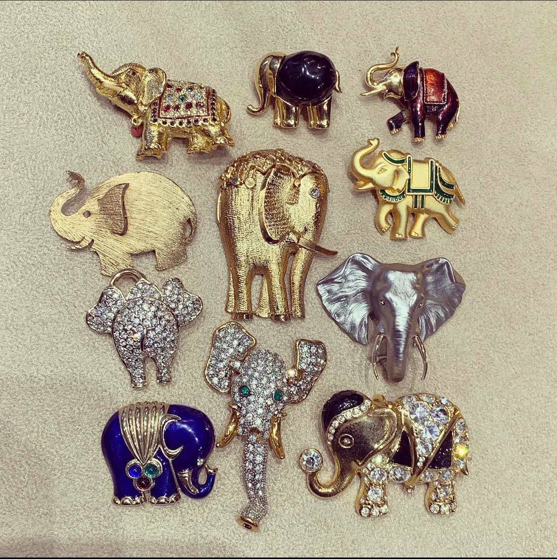 Elephant Brooch Pendant Gold By Sardi