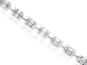 Emerald Cut Composite Diamond Bracelet