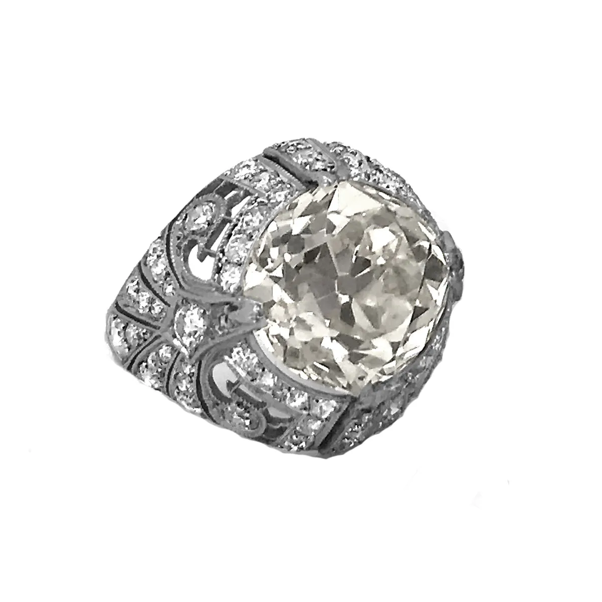 Estate Platinum Old European-Cut Diamond Ring