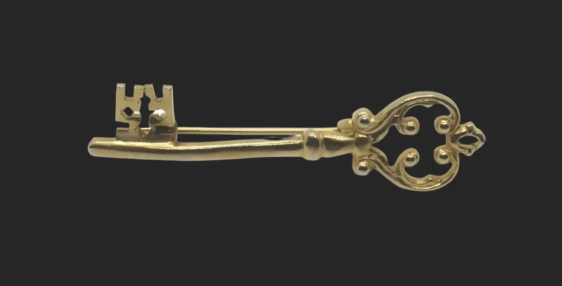 Exquisite Tiny Vintage Key Brooch